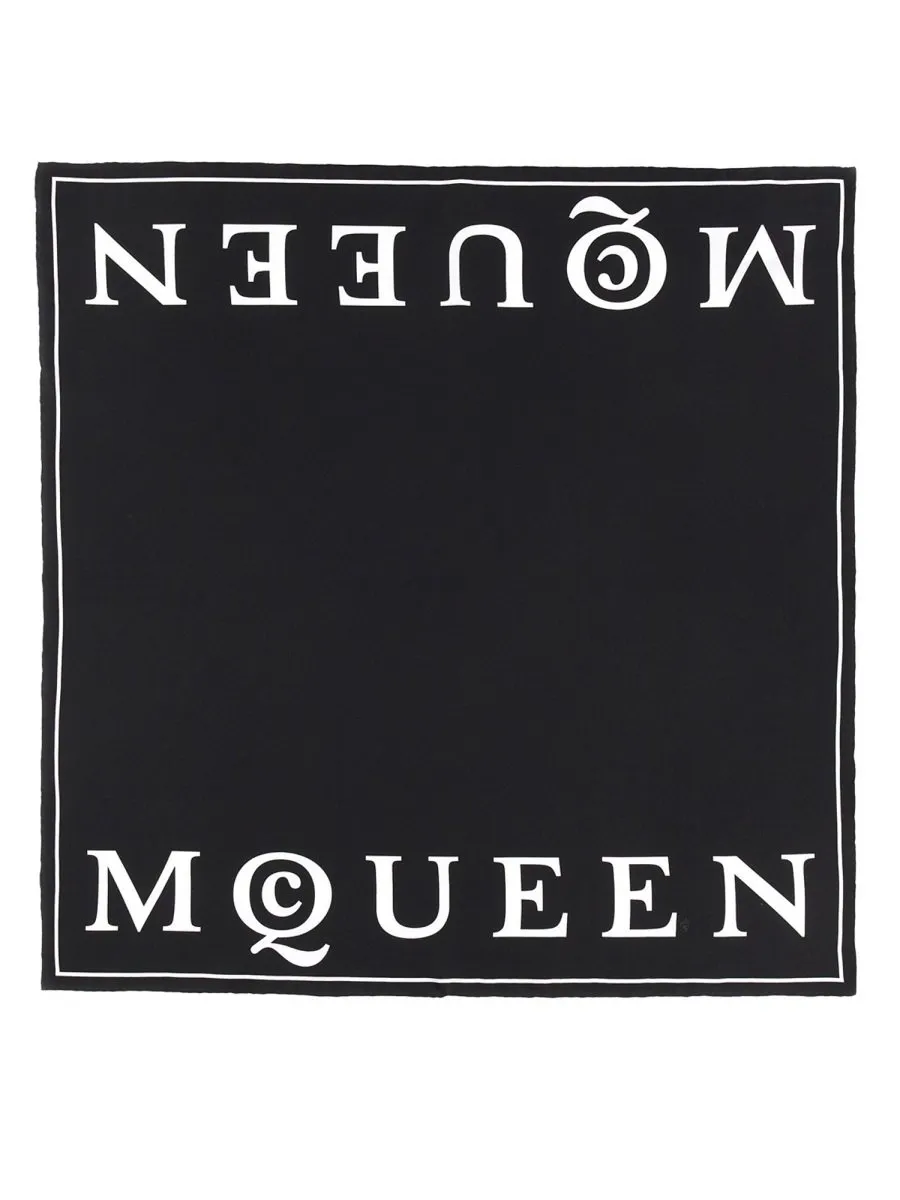 Logo-Printed Finished Edge Scarf