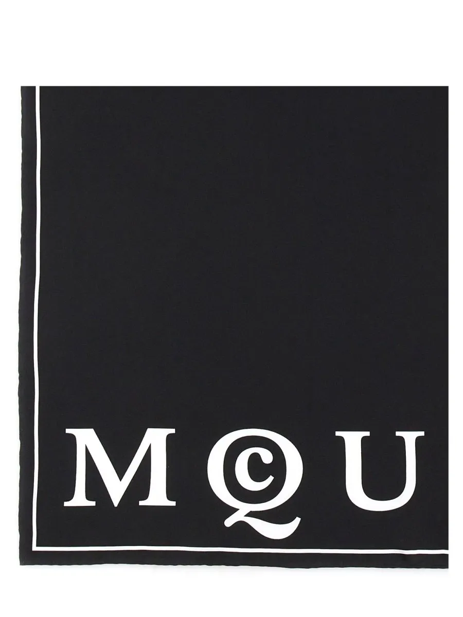 Logo-Printed Finished Edge Scarf