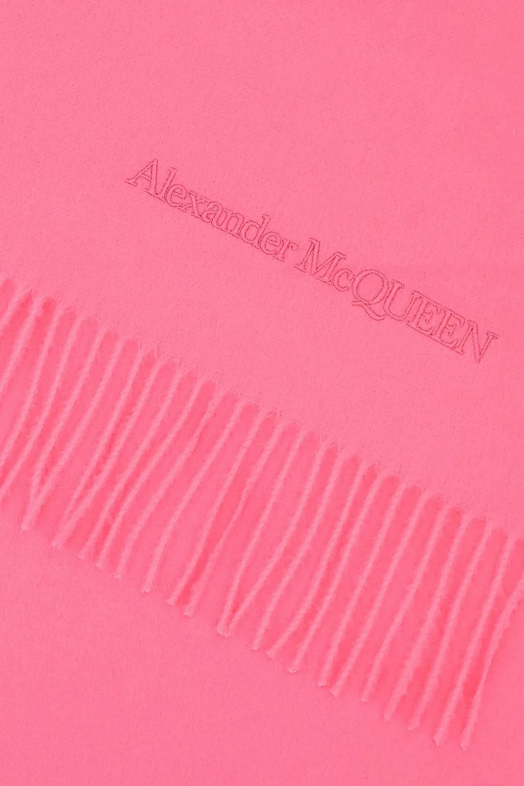 Logo-Embroidered Fringed Edge Scarf