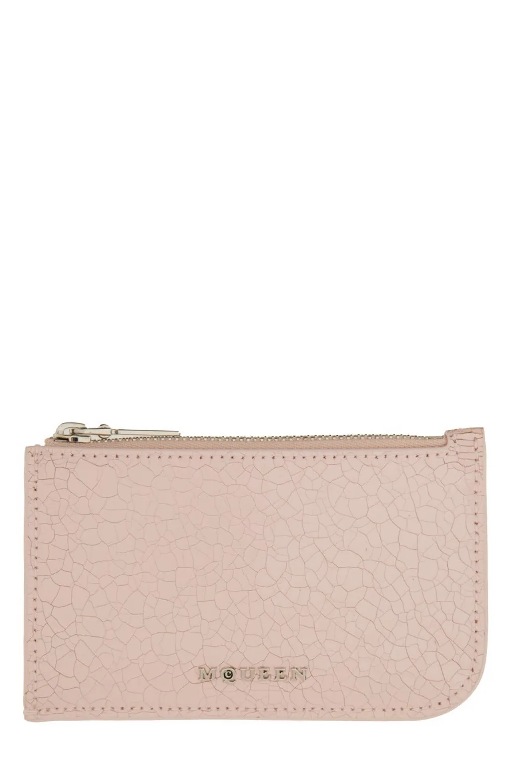 Cracked-Effect Zipped Cardholder