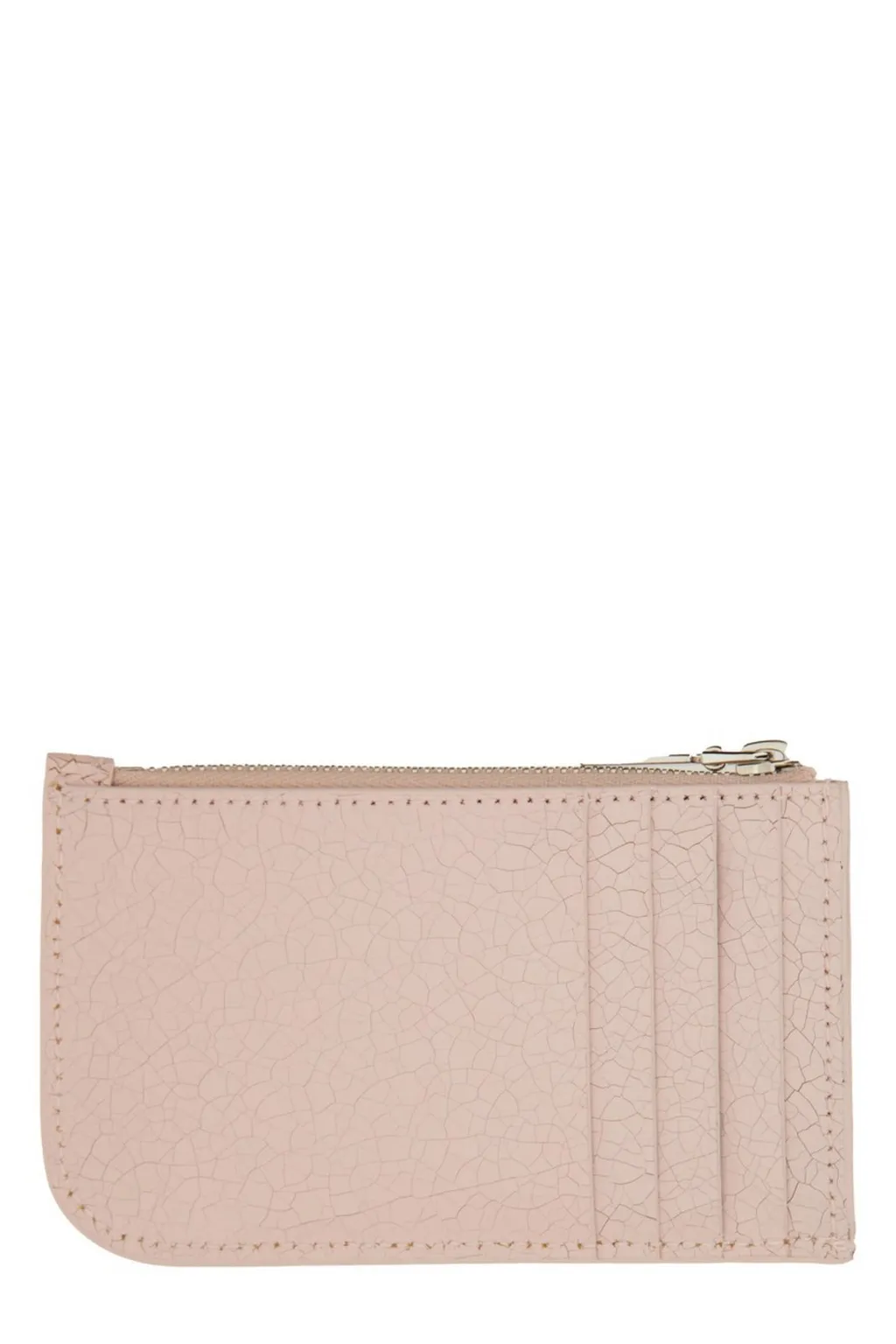Cracked-Effect Zipped Cardholder
