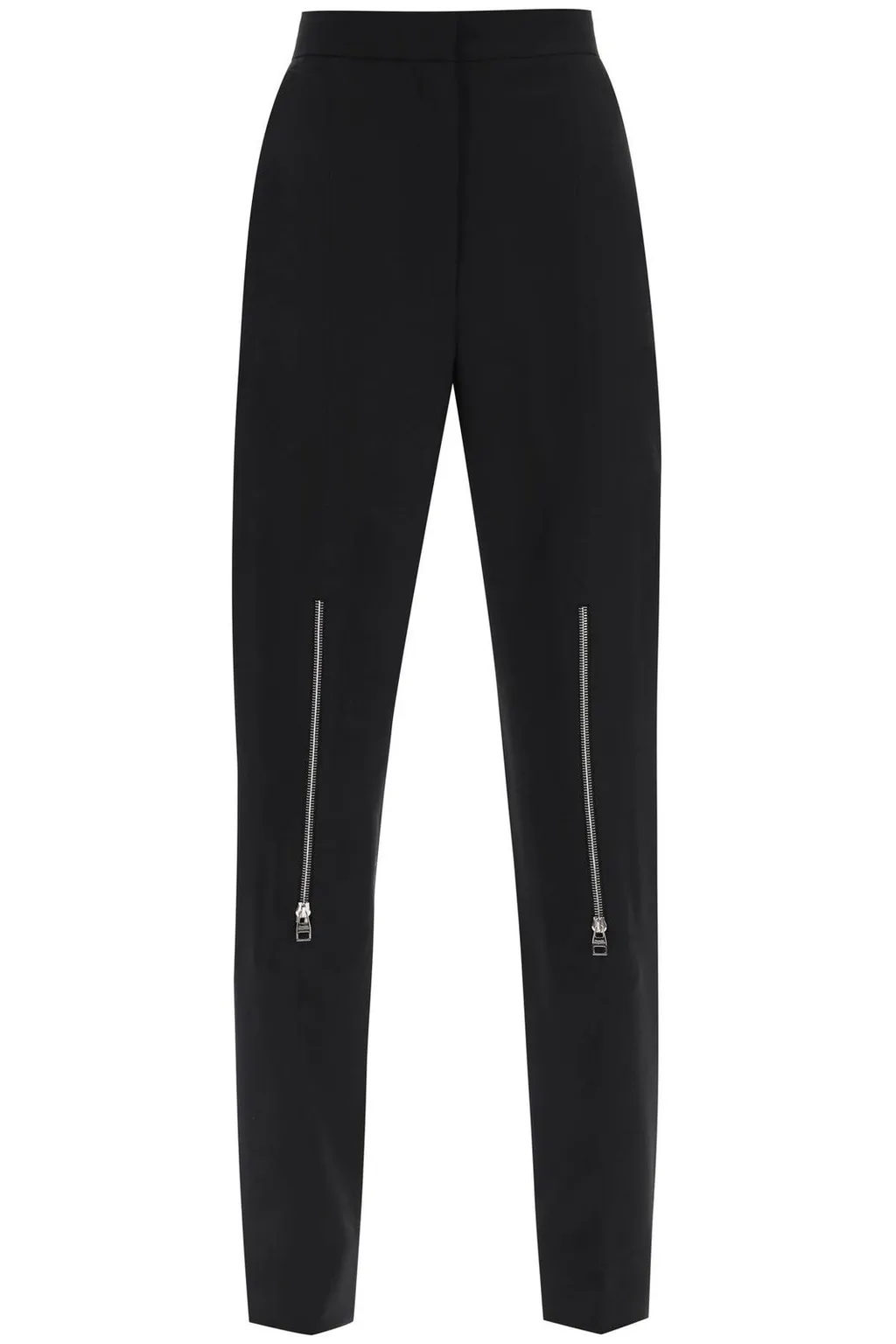 Zip-Embellished Slim-Cut Trousers