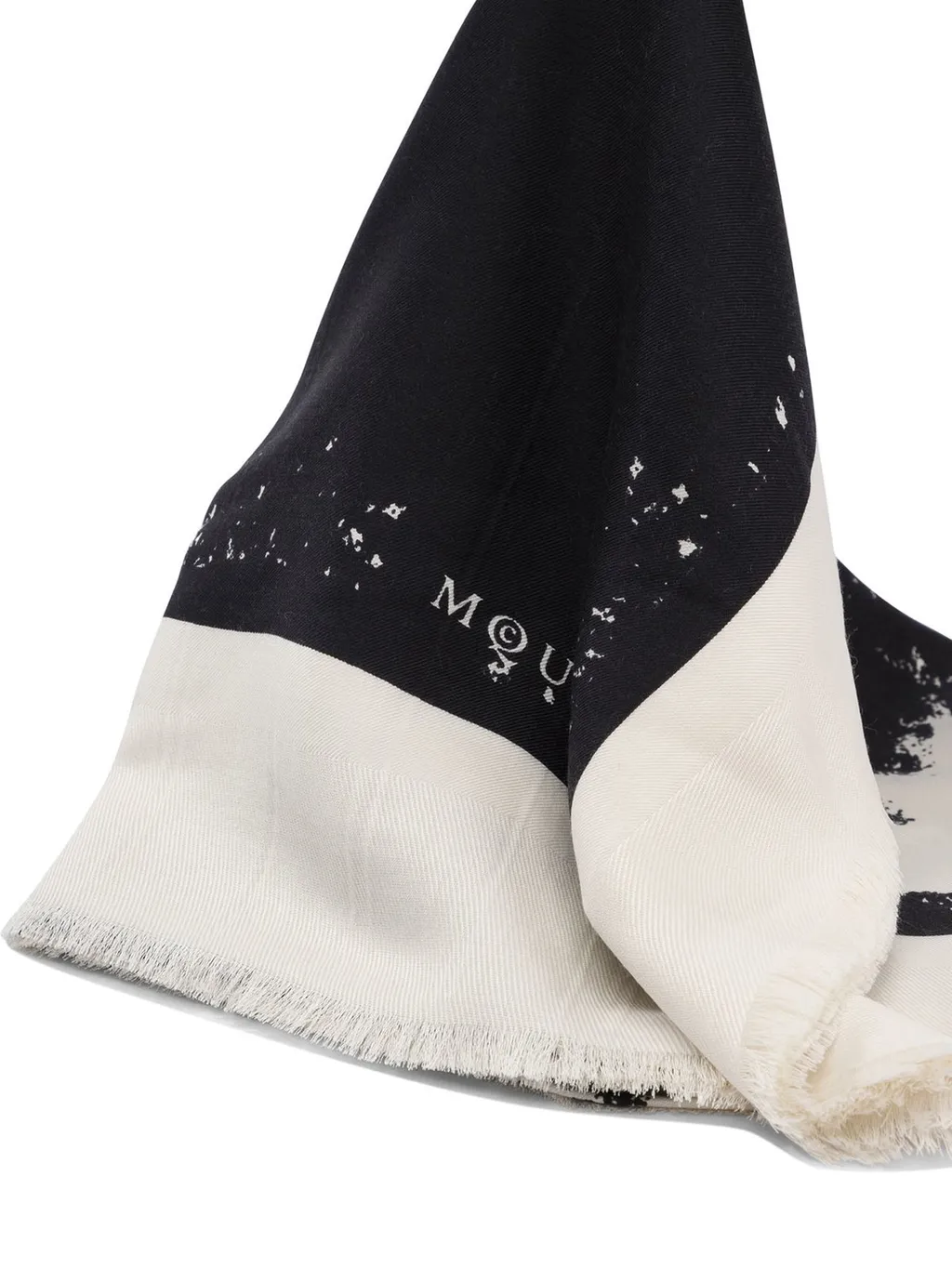 Logo Printed Frayed-Edge Scarf