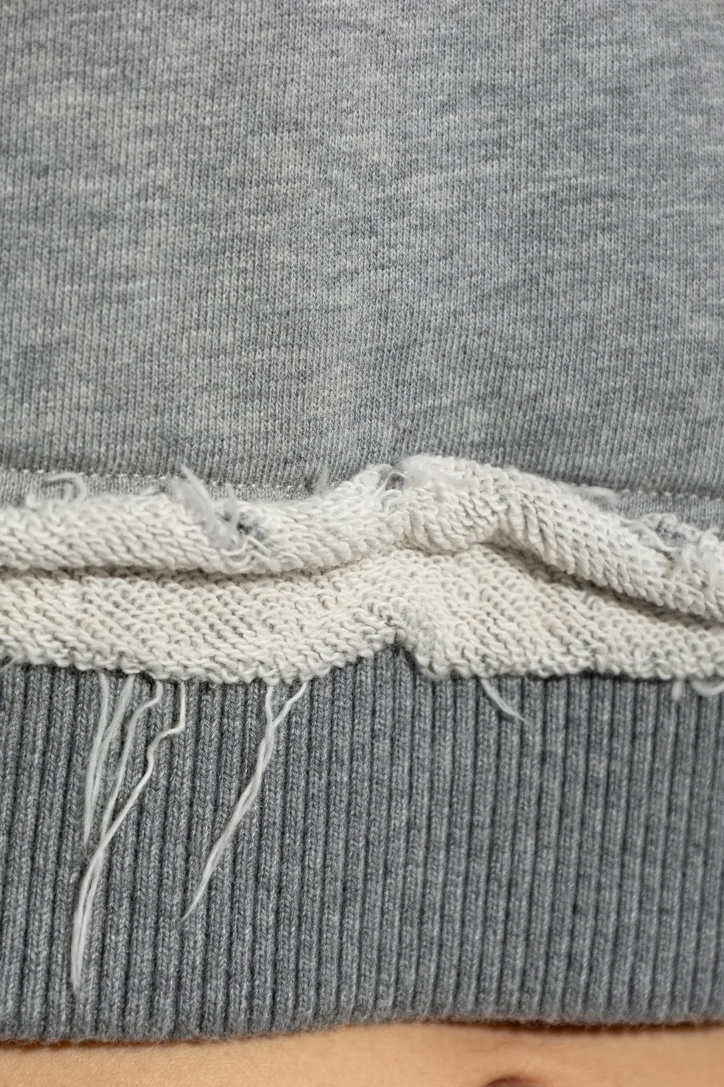 Drawstring Distressed Cropped Hoodie