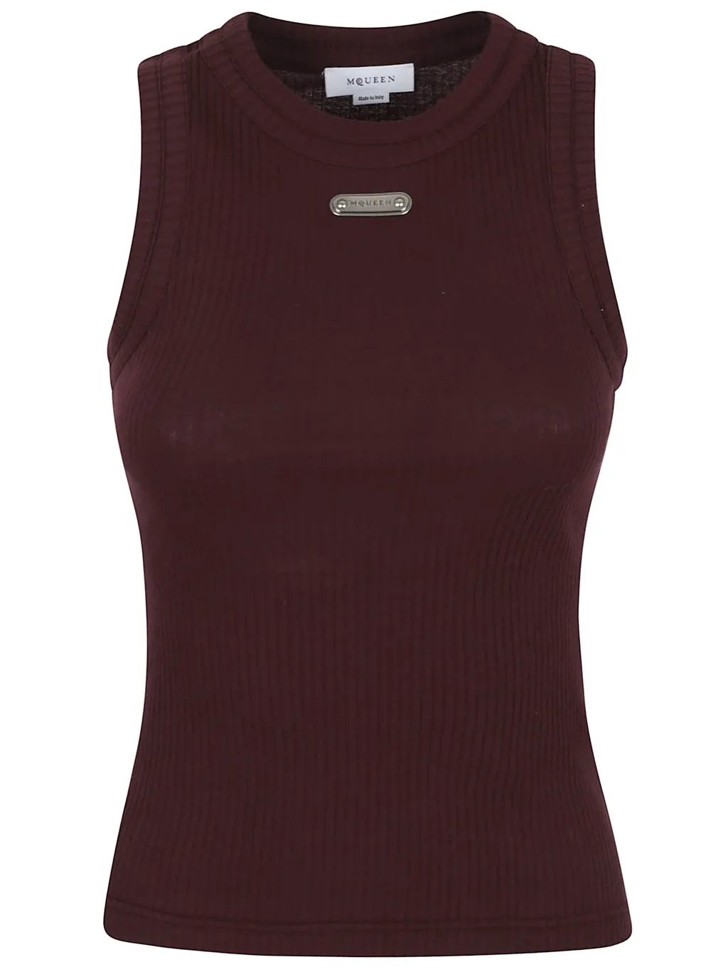 Logo-Plaque Ribbed Tank Top