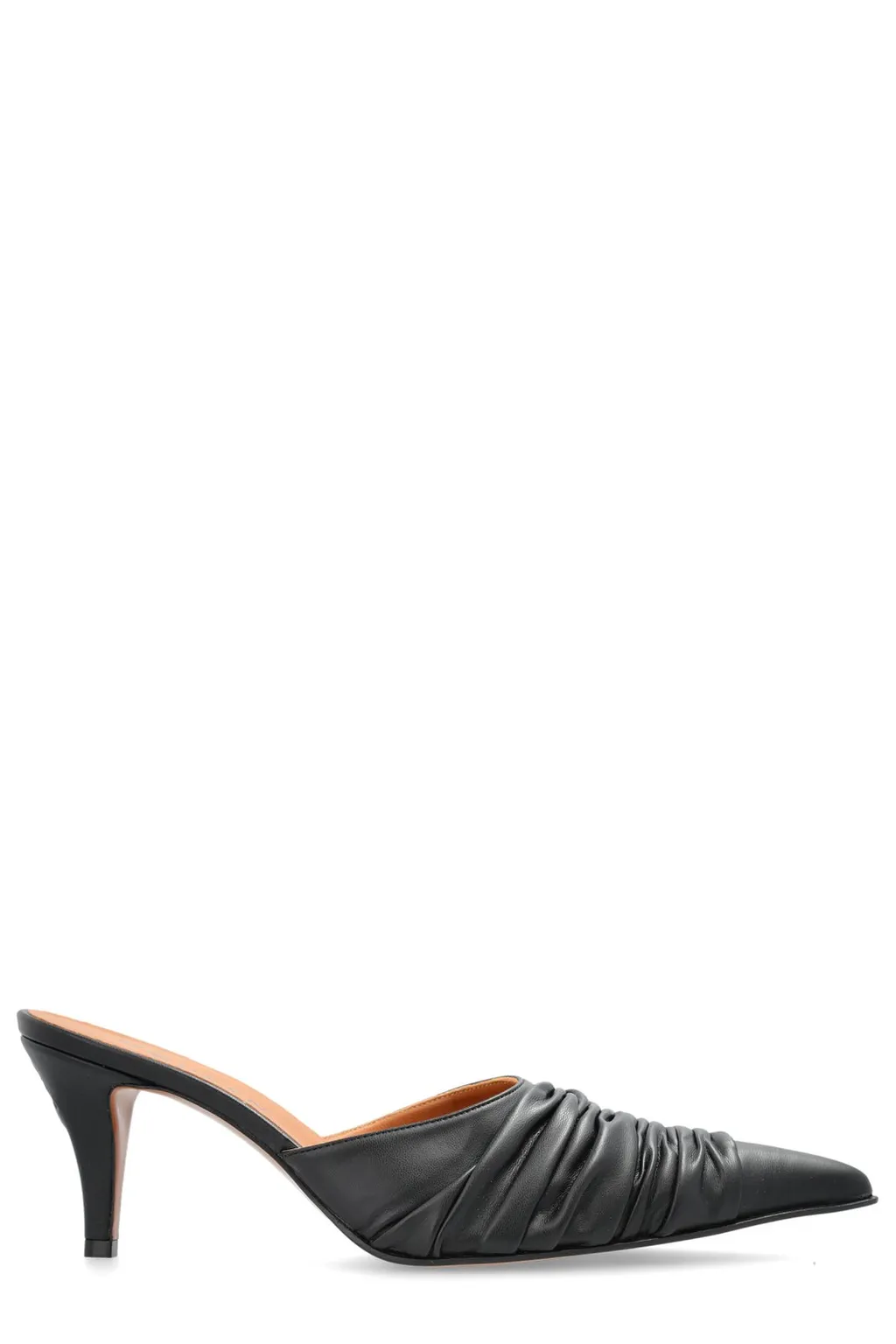Birdee Ruched Pointed-Toe Mules