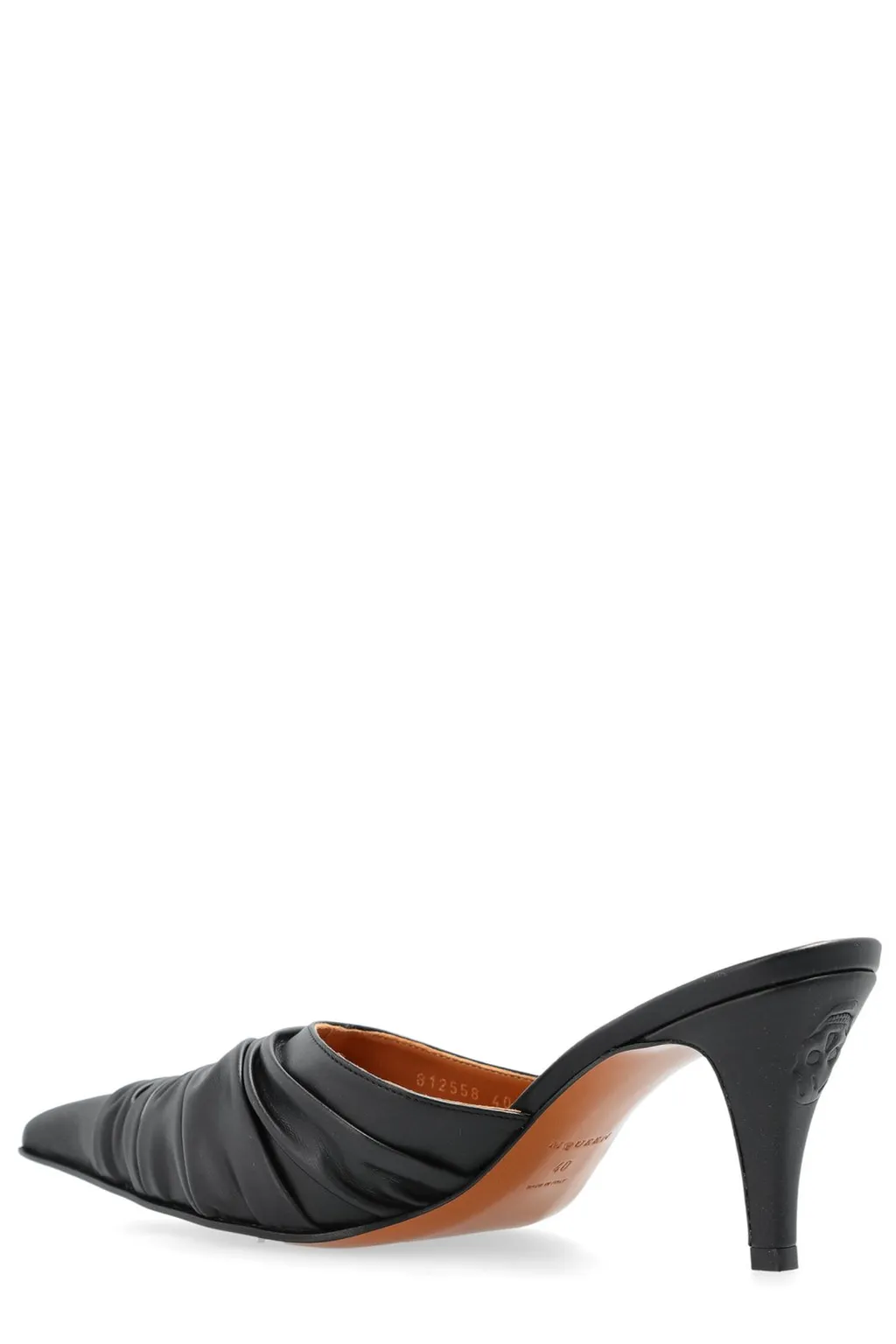 Birdee Ruched Pointed-Toe Mules