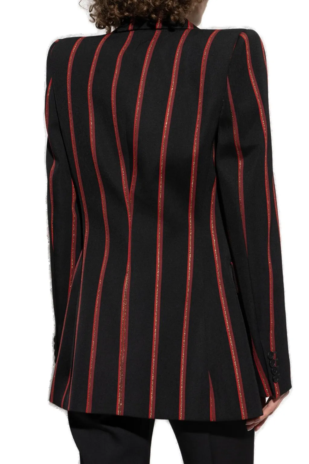 T-Bar Chain Fastened Striped Blazer