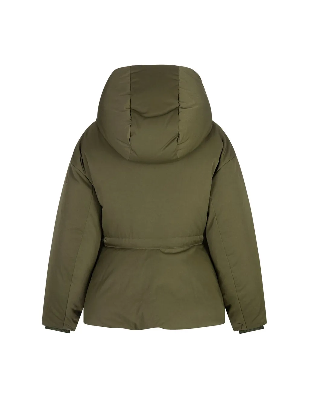 Peplum Drawstring Waist Puffer Jacket