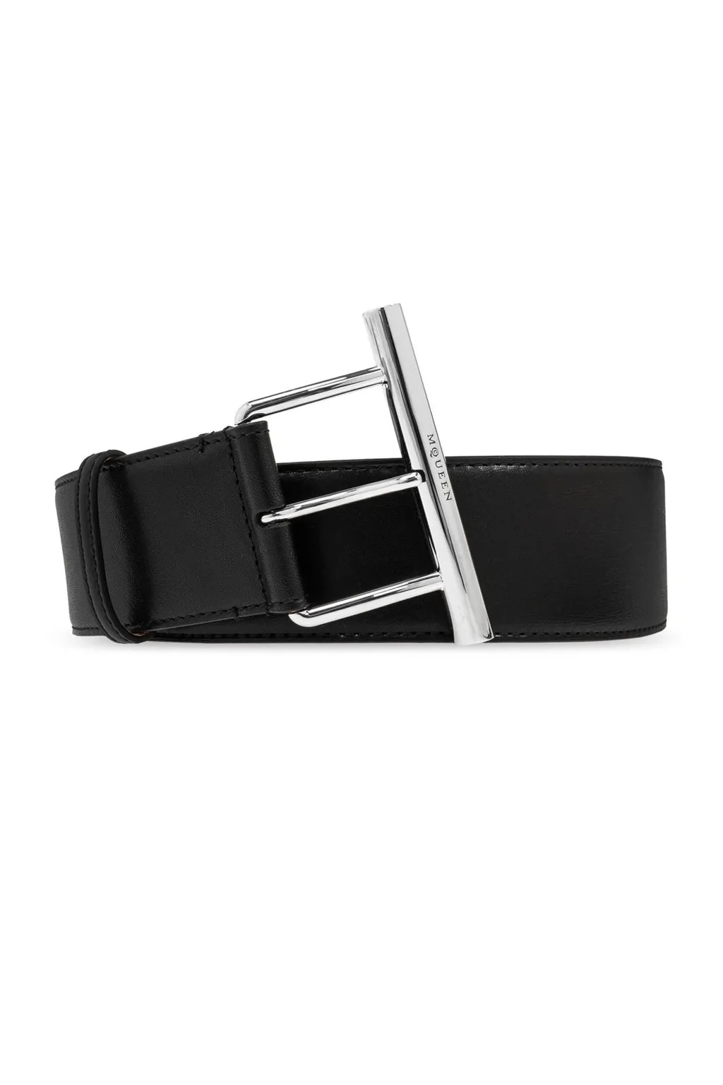 T-Bar Buckled Logo Engraved Belt