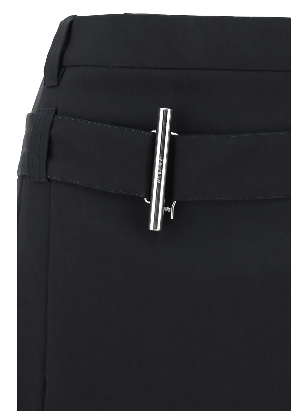 Belted Waist Pleated Midi Skirt