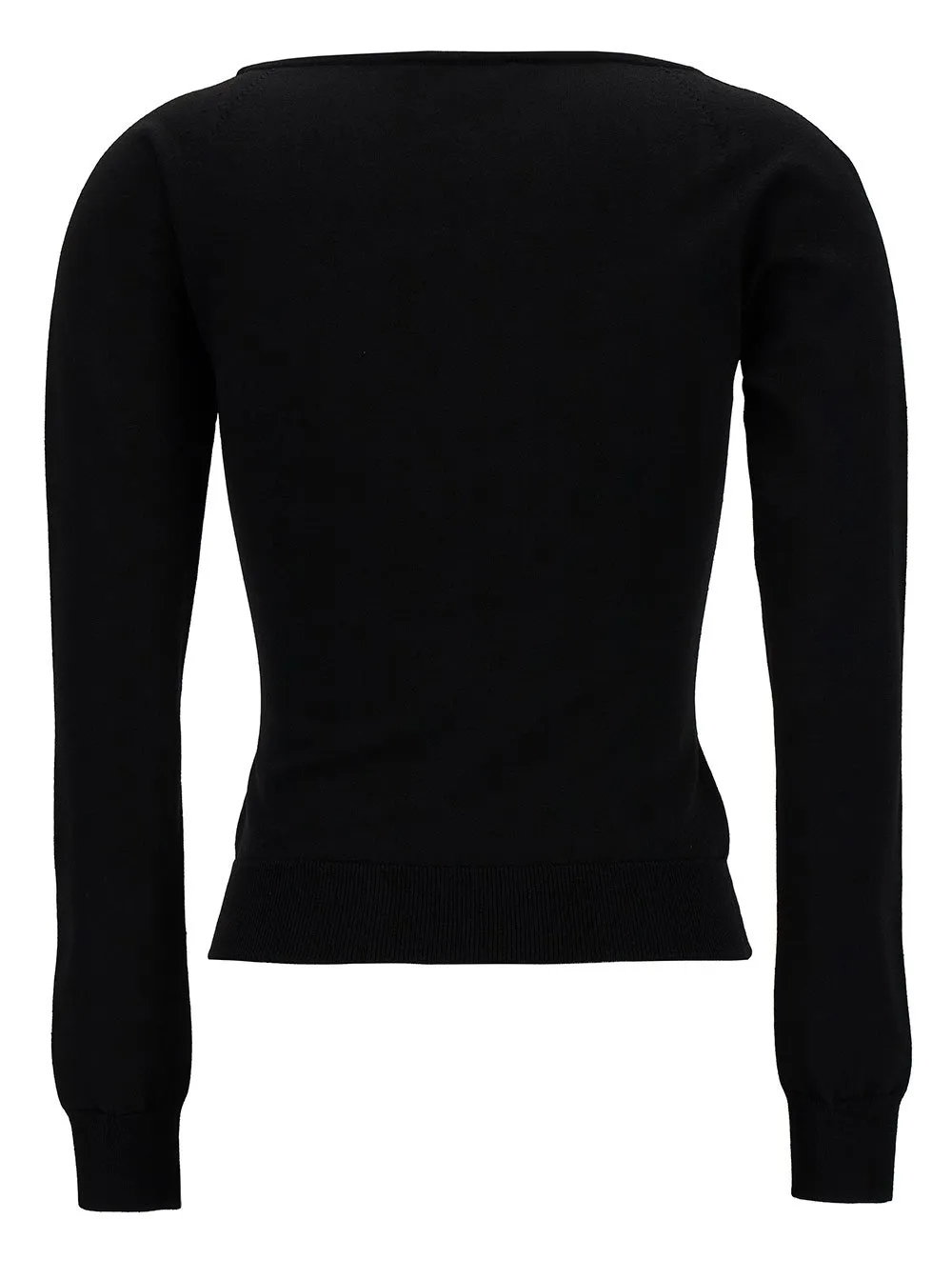 Long Sleeved Square-Neck Knitted Top