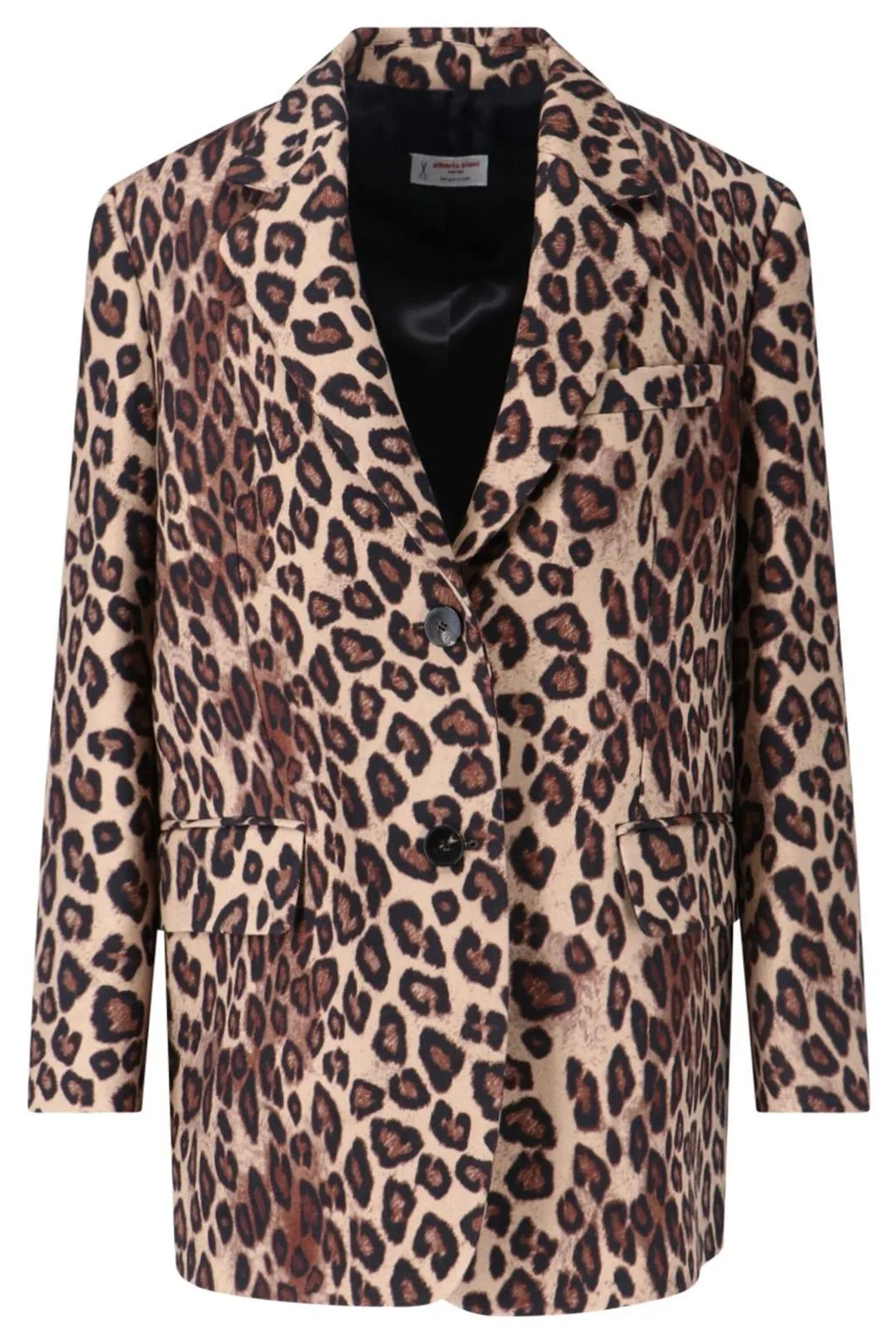 Printed Long Sleeved Single-Breasted Blazer