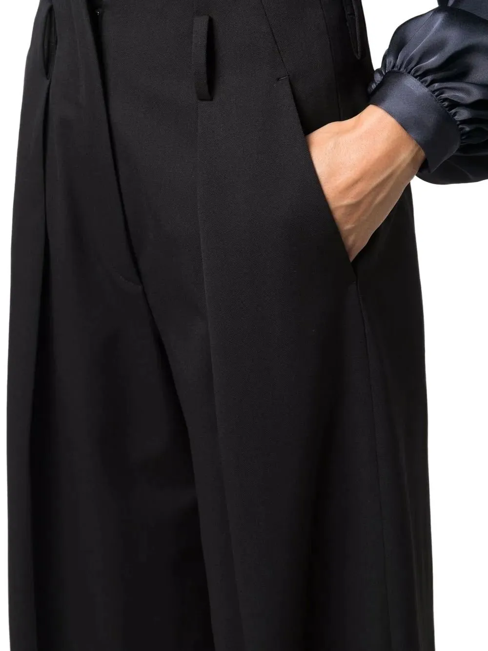 Wide-Leg Cuffed Pants