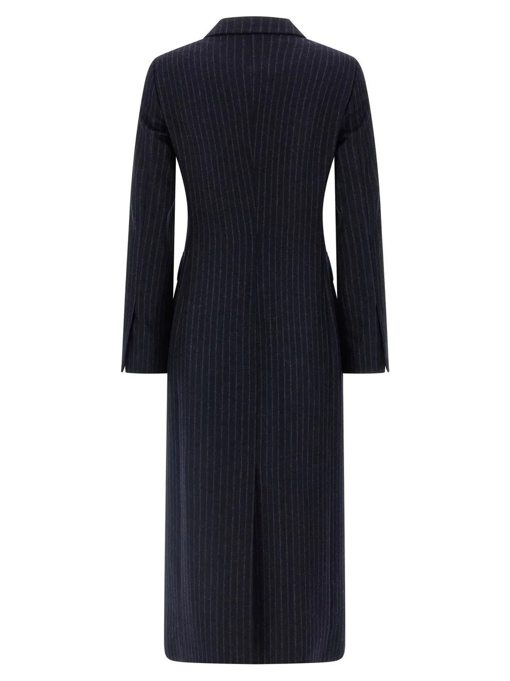 Double-Breasted Pinstripe Coat