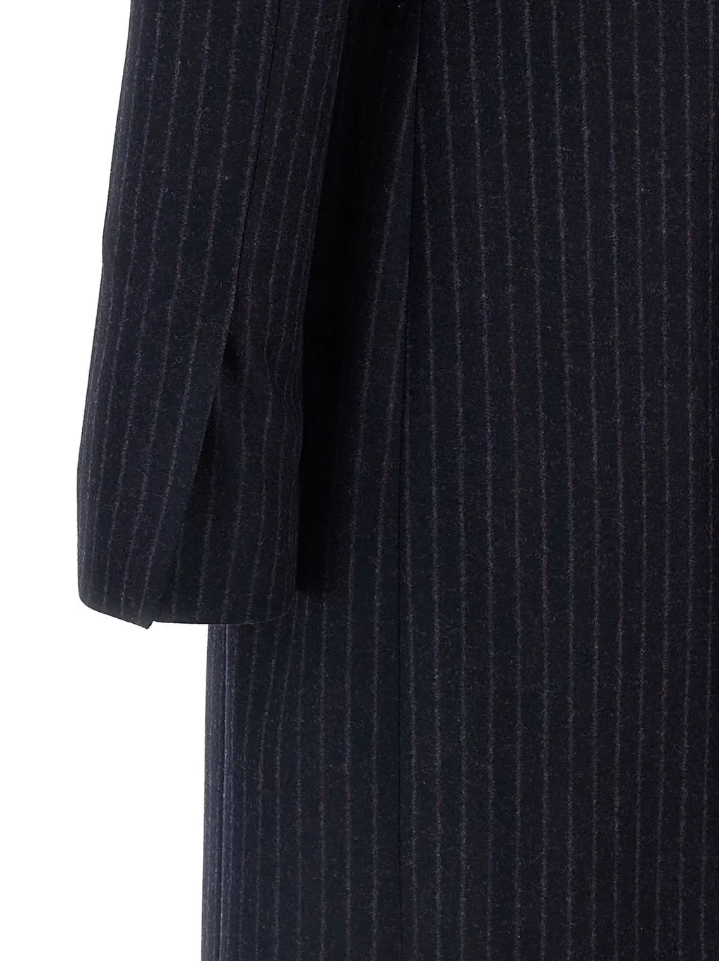 Double-Breasted Pinstripe Coat