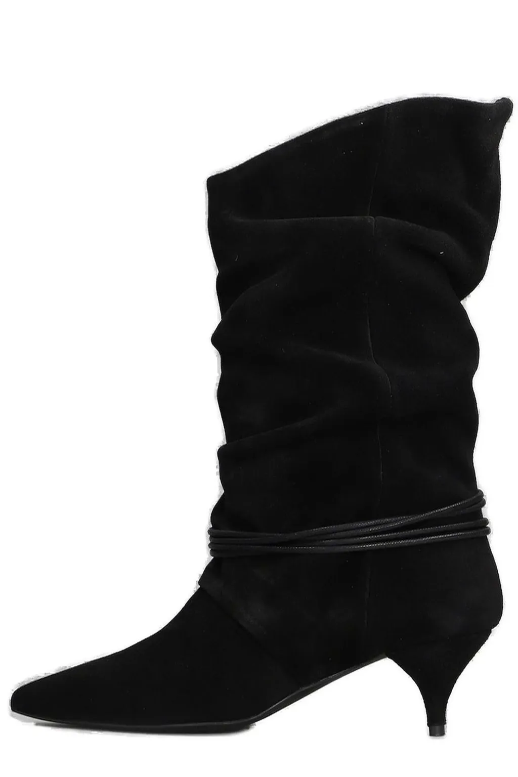 Pointed Toe Ruched Ankle Boots