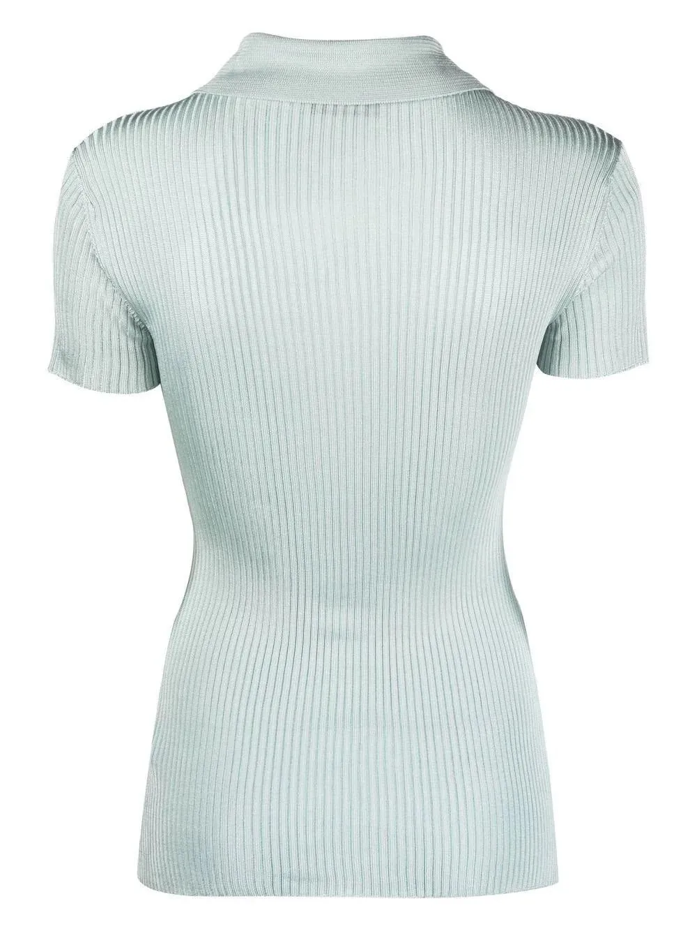 Ribbed Short Sleeved Polo Jumper