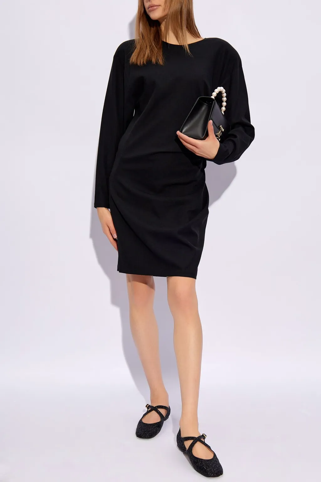 Draped Long Sleeve Dress