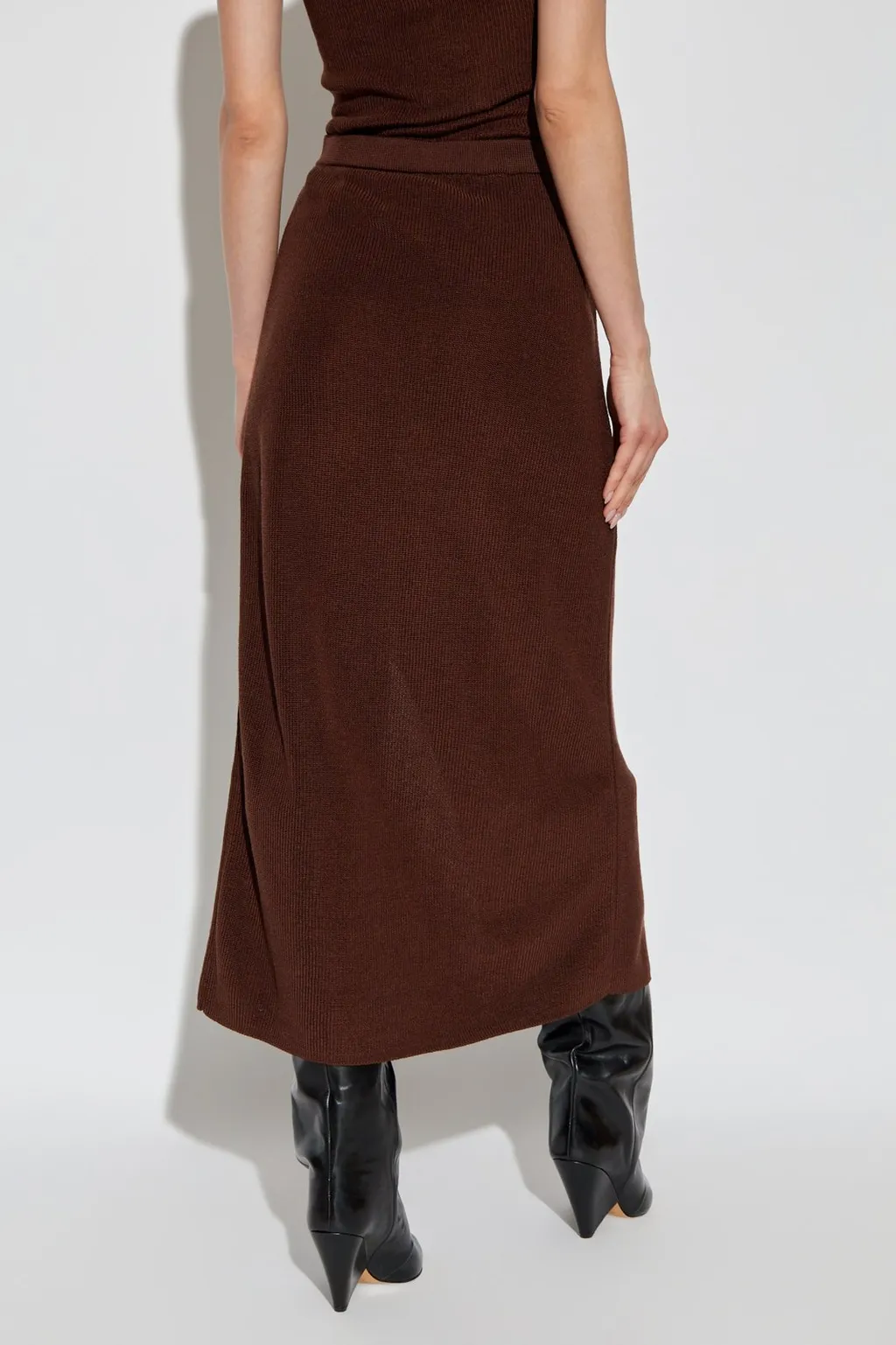 Elegant Midi Slit Skirt