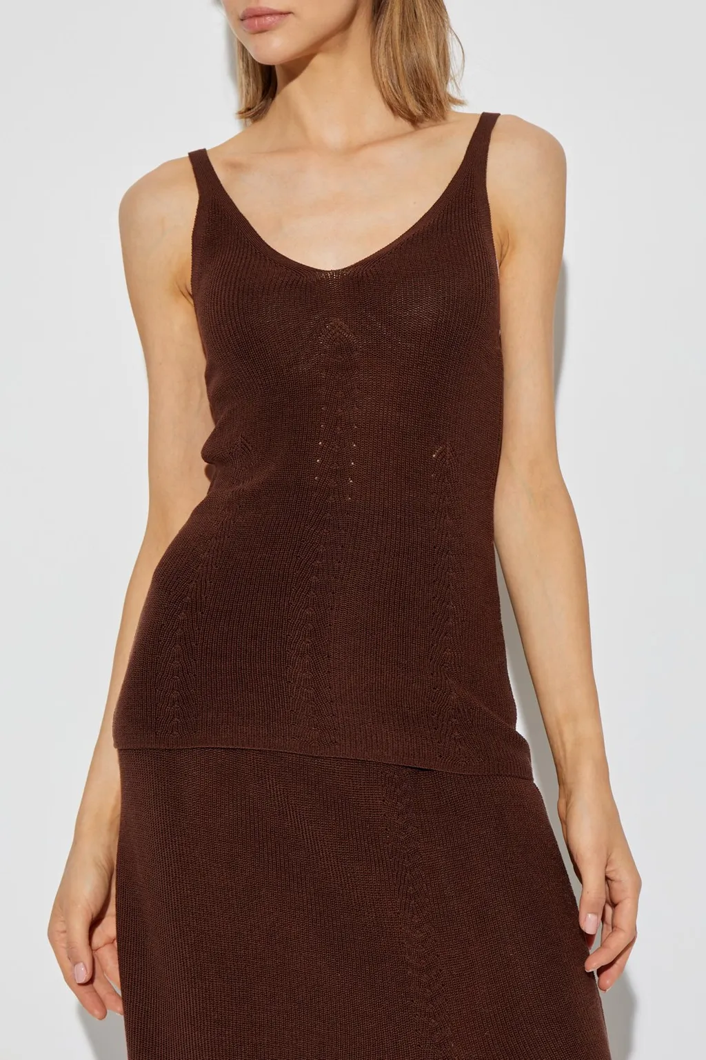 Textured Knit V-Neck Top