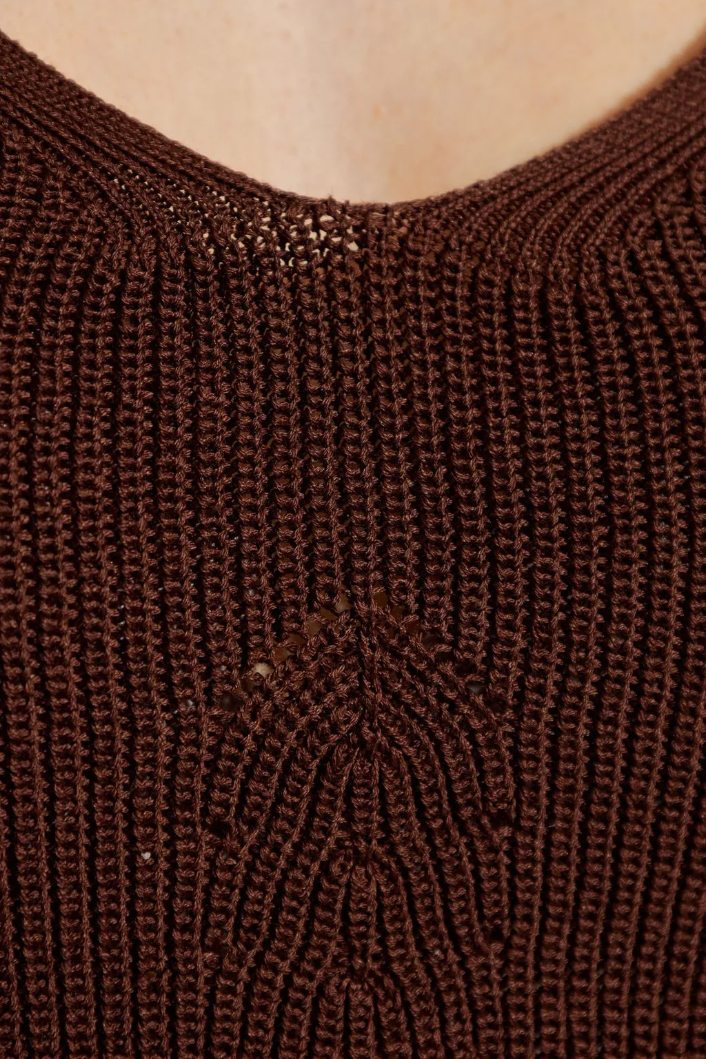 Textured Knit V-Neck Top