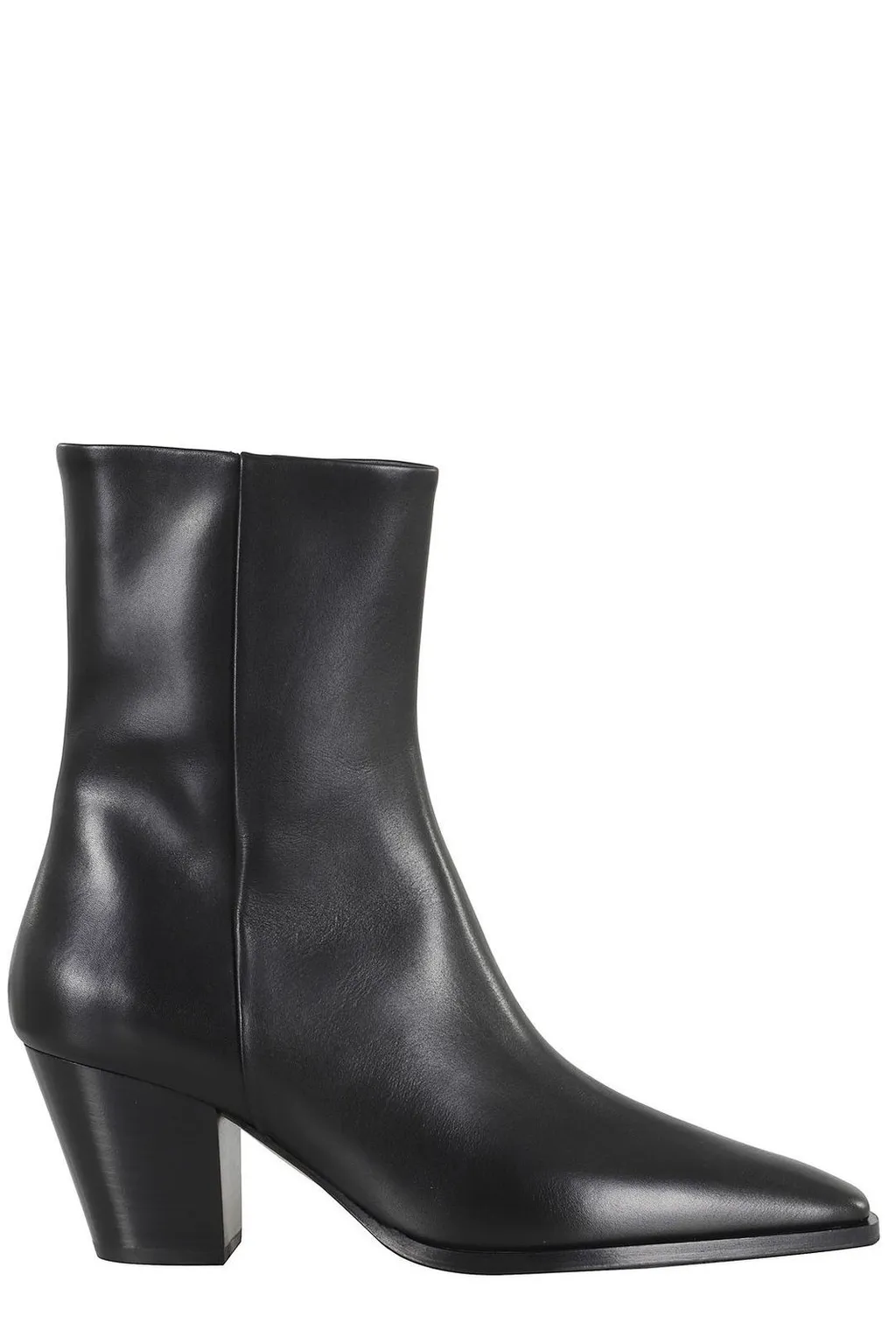 Pointed Toe Zip-Up Ankle Boots
