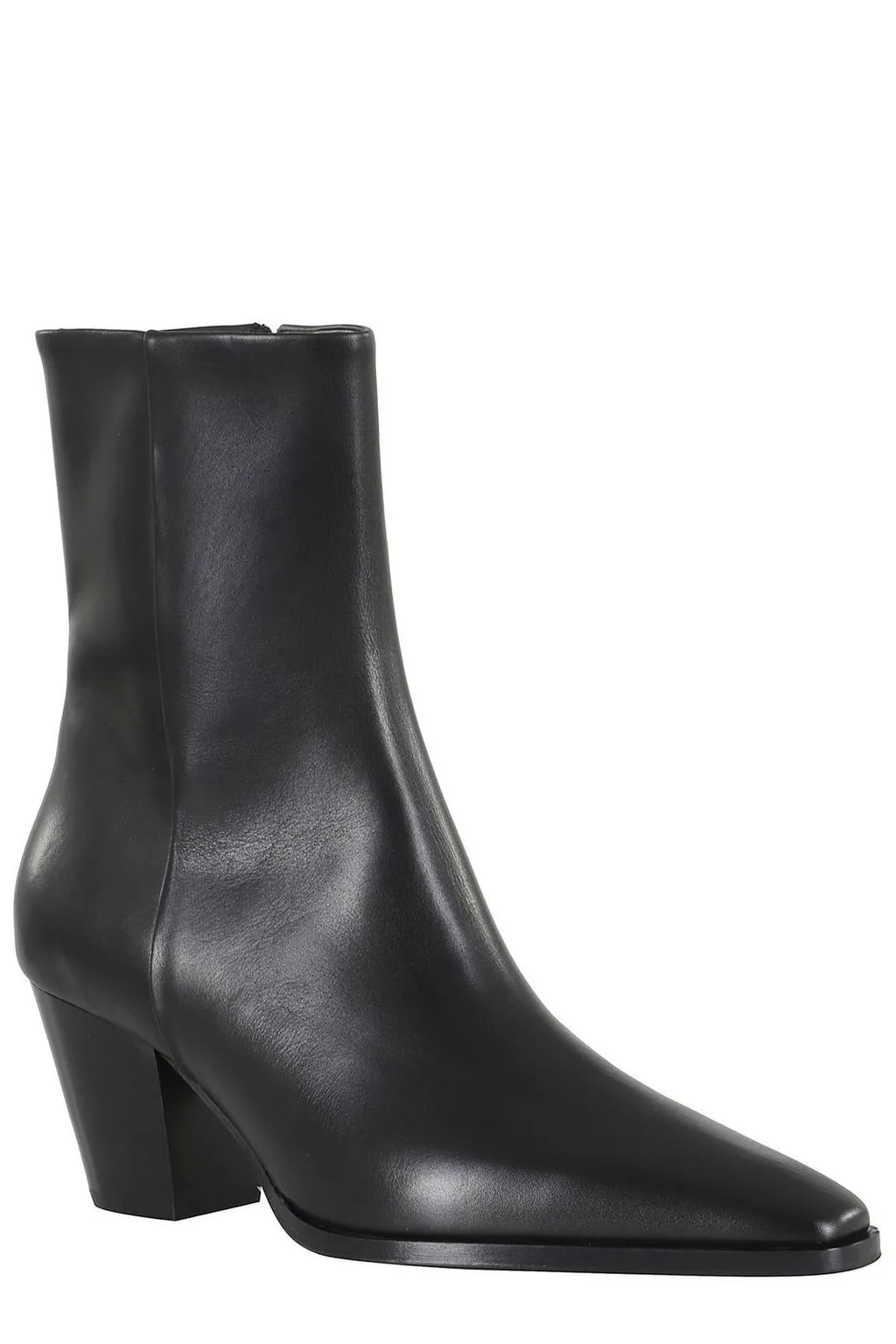 Pointed Toe Zip-Up Ankle Boots