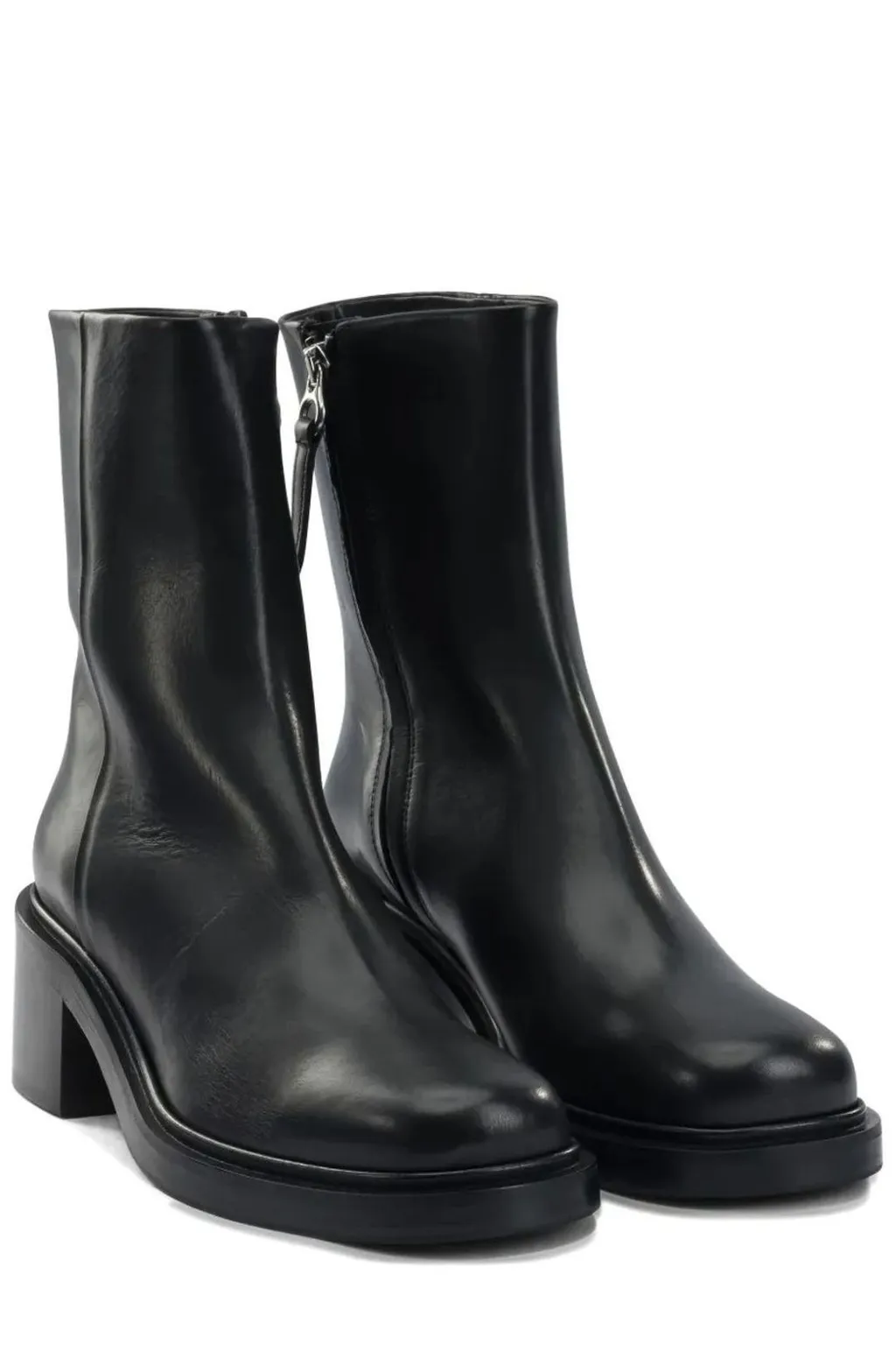 Round Toe Zip-Up Boots