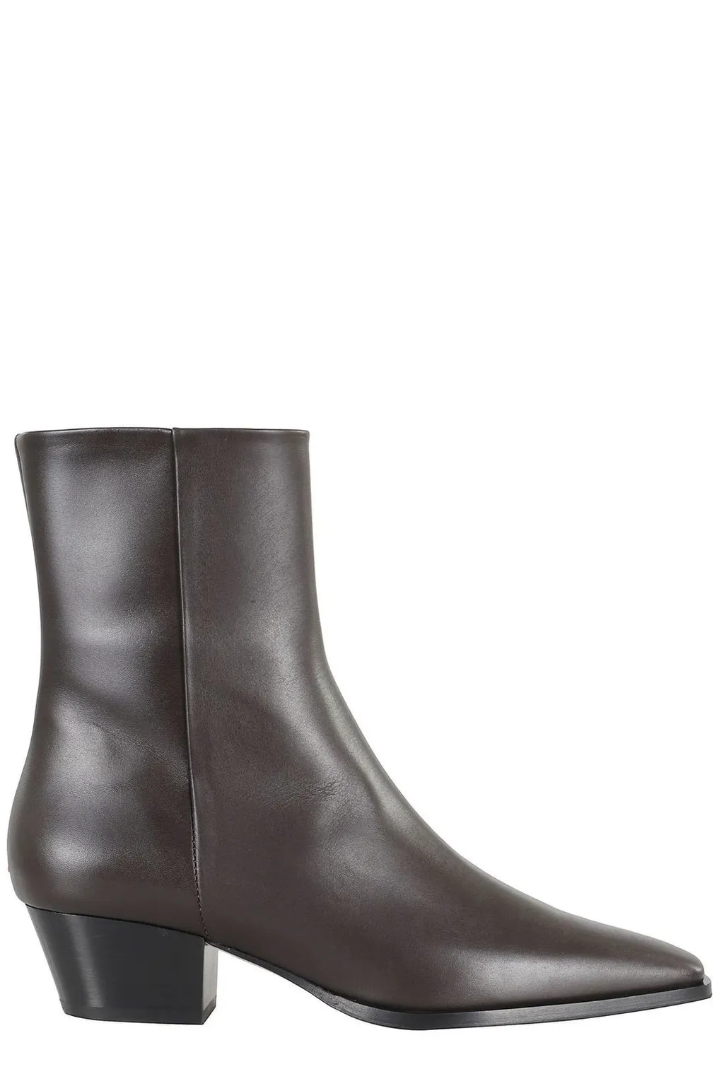 Pointed Toe Zip-Up Ankle Boots