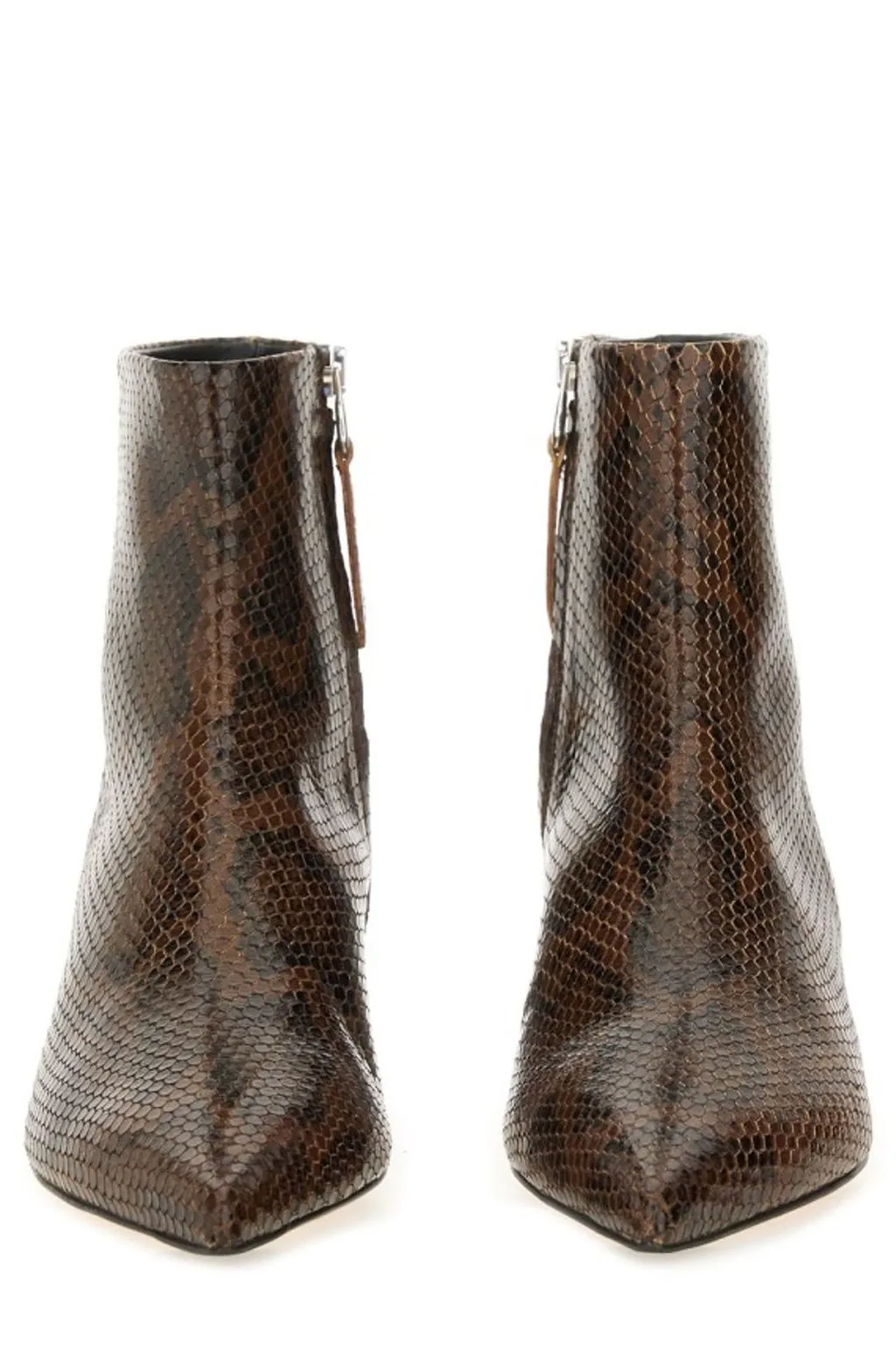 Printed Pointed-Toe Ankle Boots
