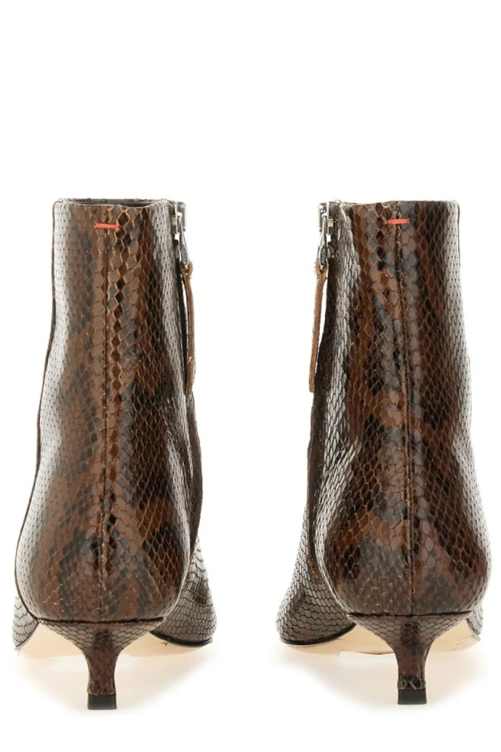 Printed Pointed-Toe Ankle Boots