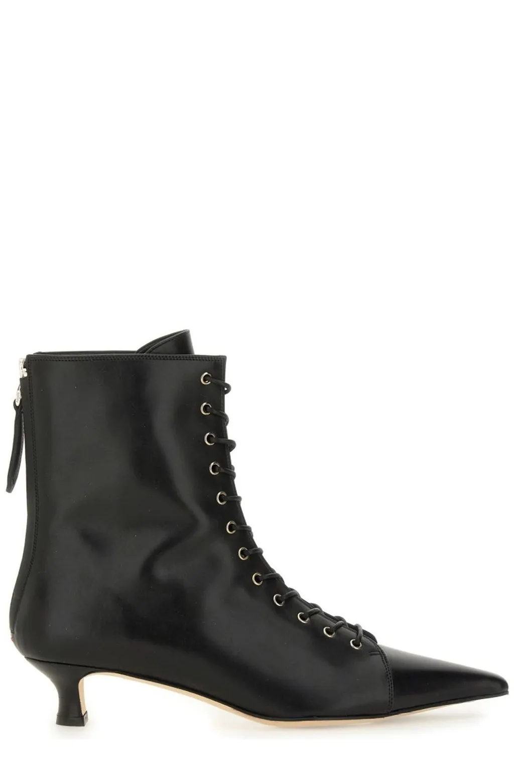 Trixi Pointed-Toe Zipped Lace-Up Boots