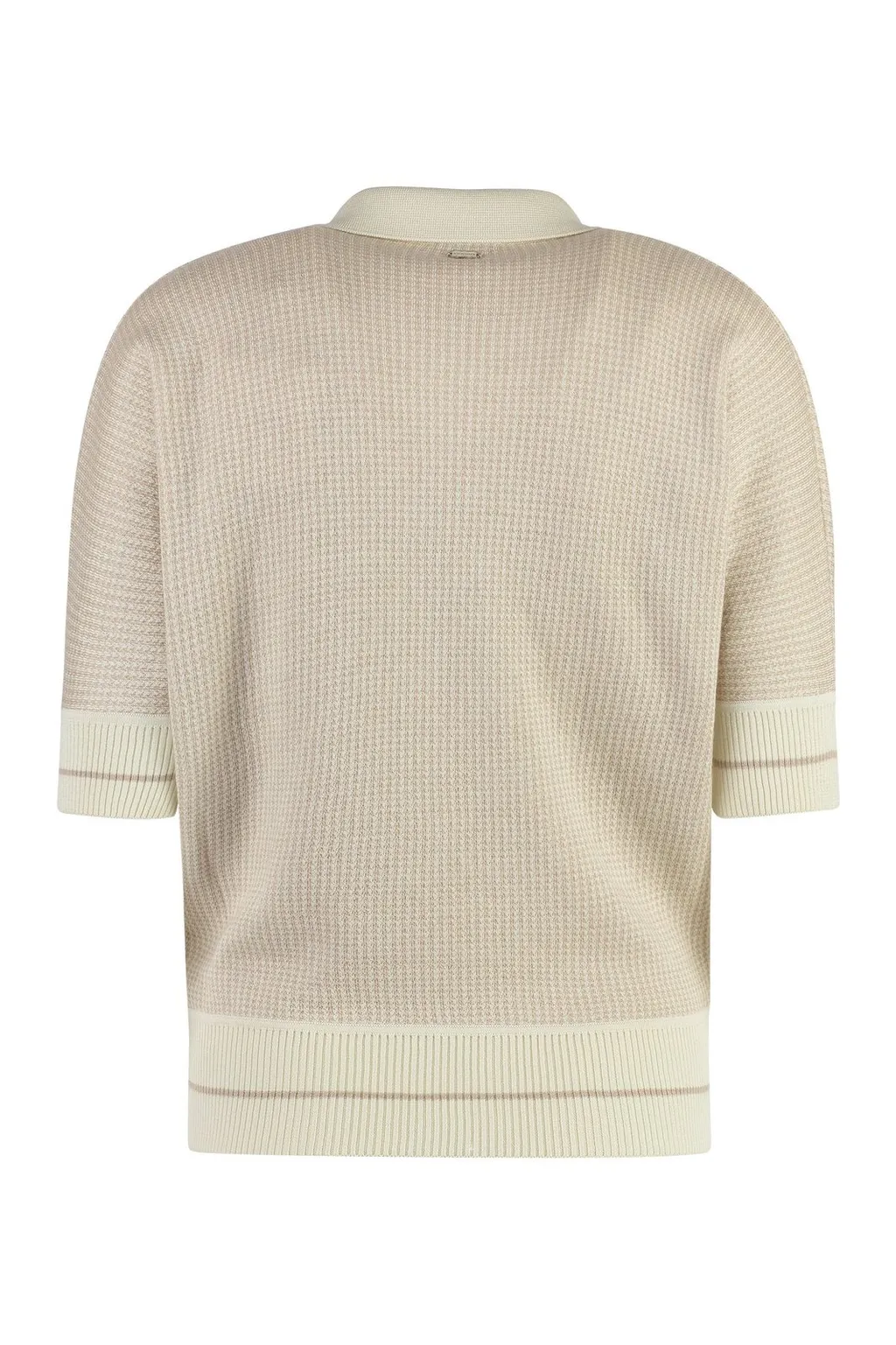 Contrast Trim Knit Polo Top