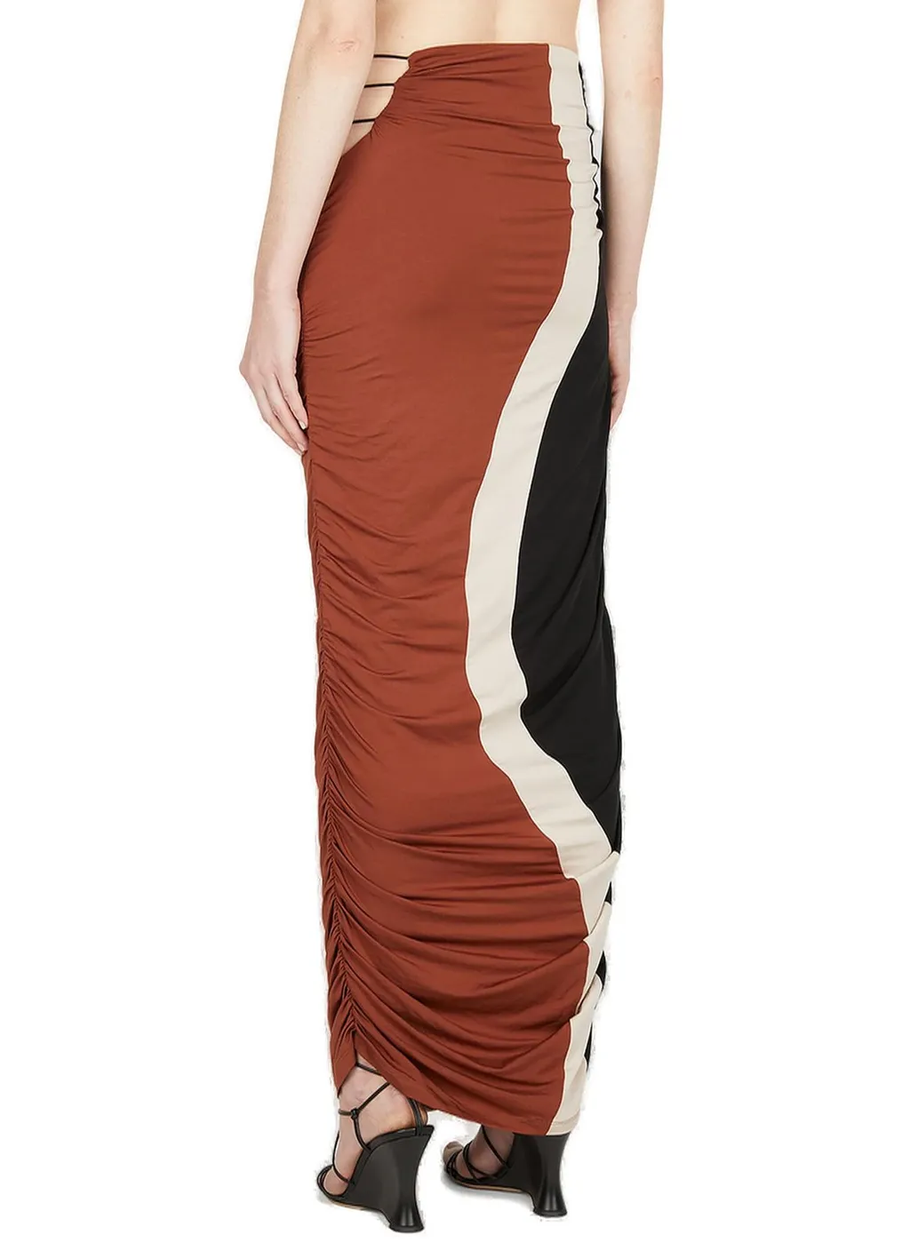 Elshadai Cut-Out Colour-Block Ruched Skirt