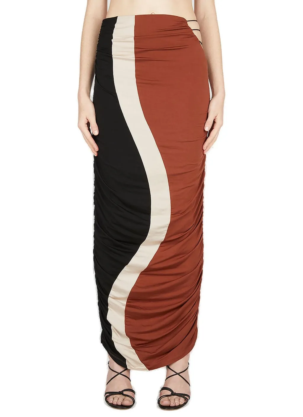 Elshadai Cut-Out Colour-Block Ruched Skirt