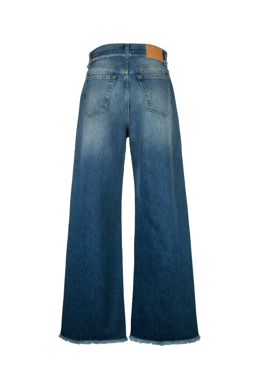Fringed Relaxed Denim Pants