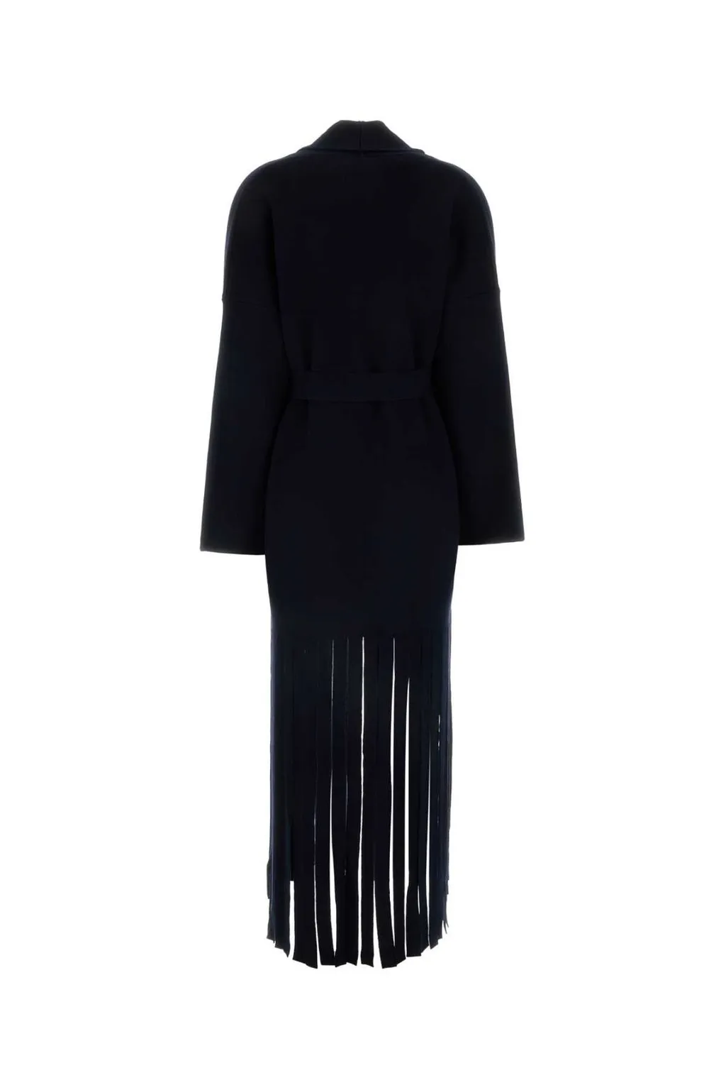 Fringed Edge Belted Coat