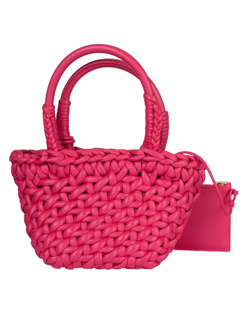 Interwoven-Designed Small Top Handle Bag