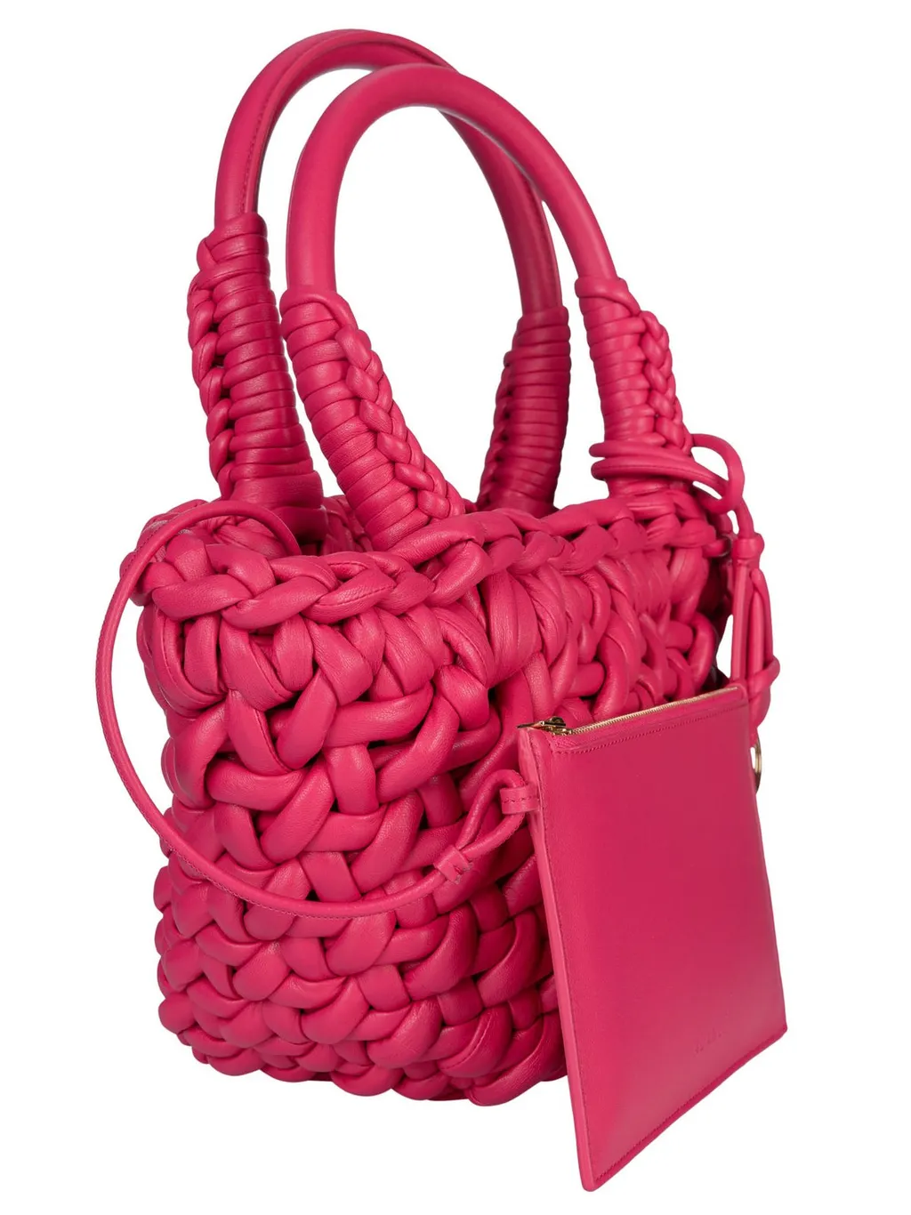 Interwoven-Designed Small Top Handle Bag
