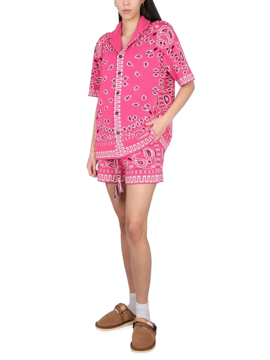 Bandana Patterned Drawstring Shorts