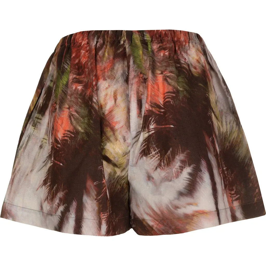 Tropical Printed Flared Shorts