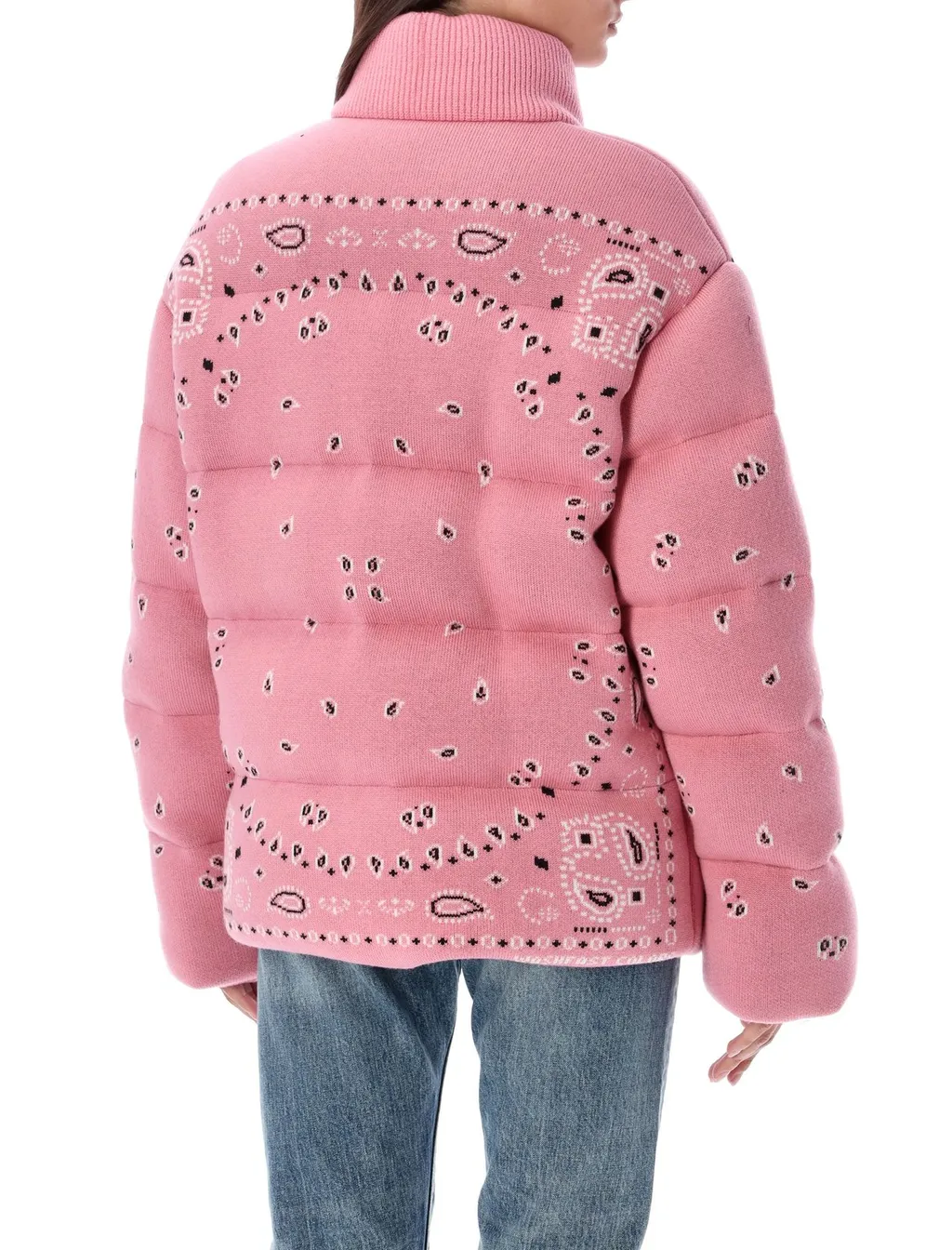 Bandana-Printed Zipped Puffer Jacket