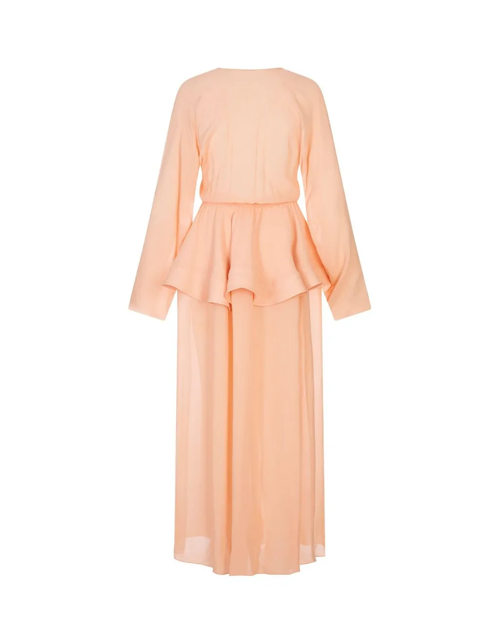 V-Neck Peplum-Detail Maxi Dress