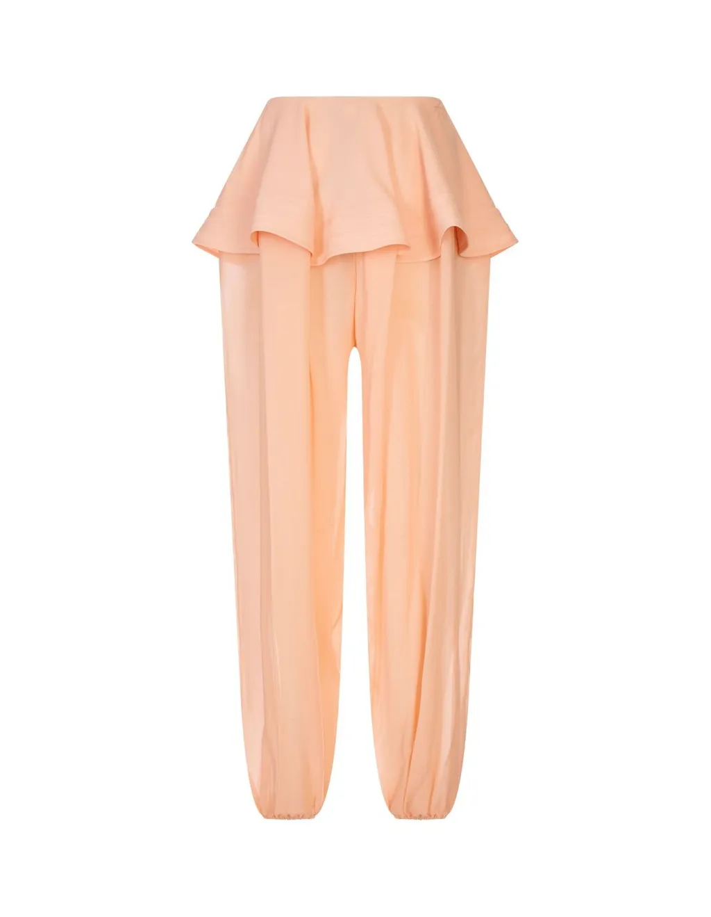 Mid Rise Georgette Peplum Pants