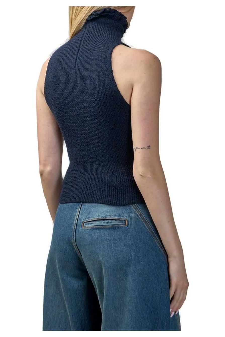 Halter Tweed Knitted Top