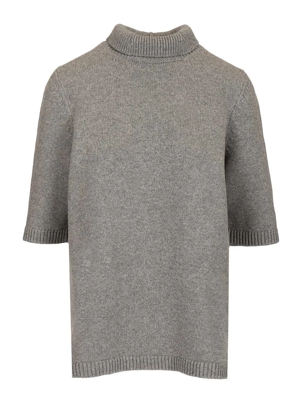 High Neck Ribbed Knit Jumper