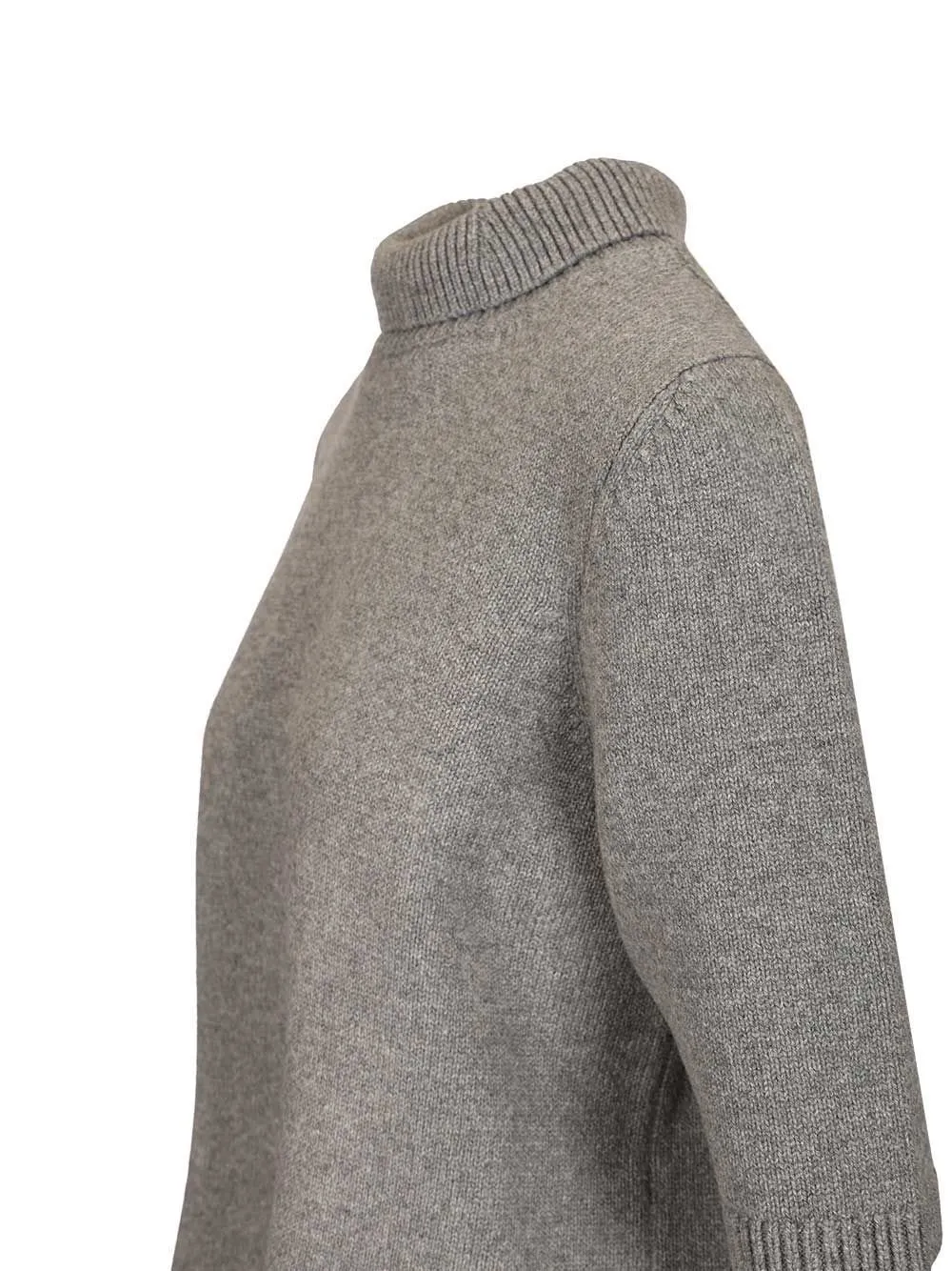 High Neck Ribbed Knit Jumper