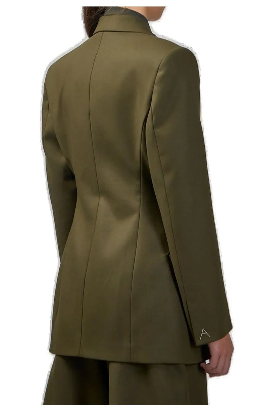 Double-Breasted Cinched Blazer