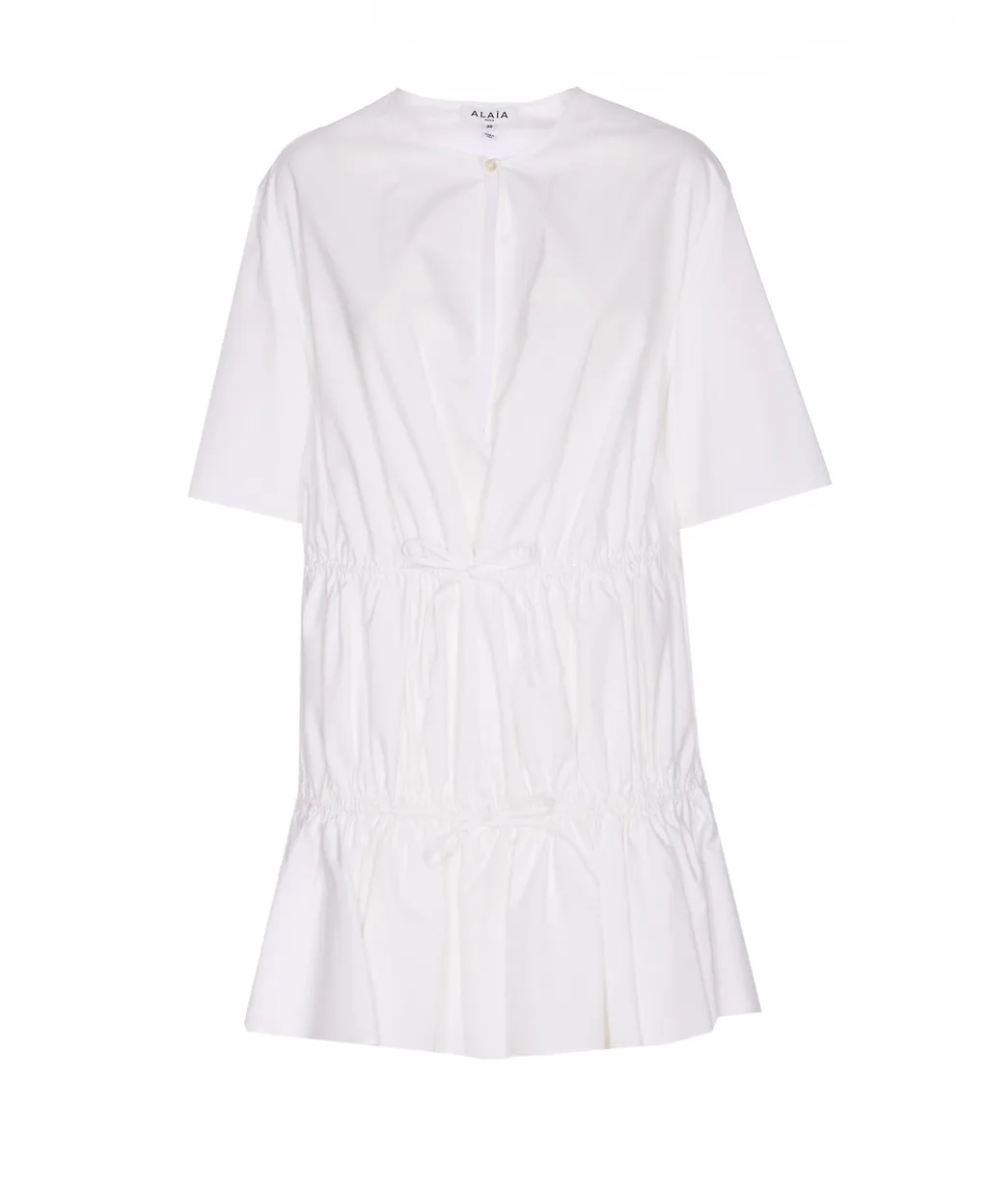 Ruched Poplin Dress
